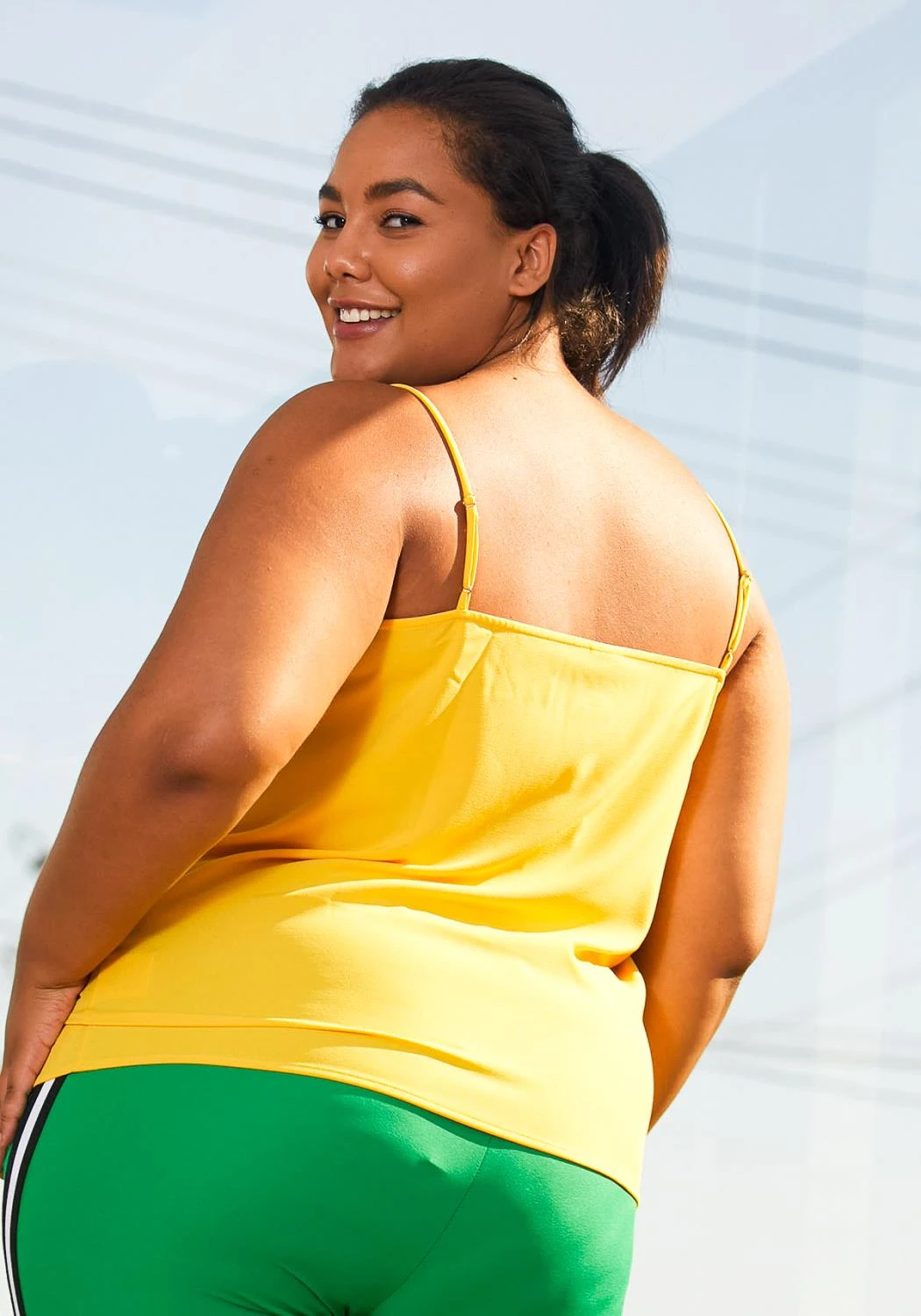 Pleione Plus Size Womens Petal Edged Cami Blouse - Image 3