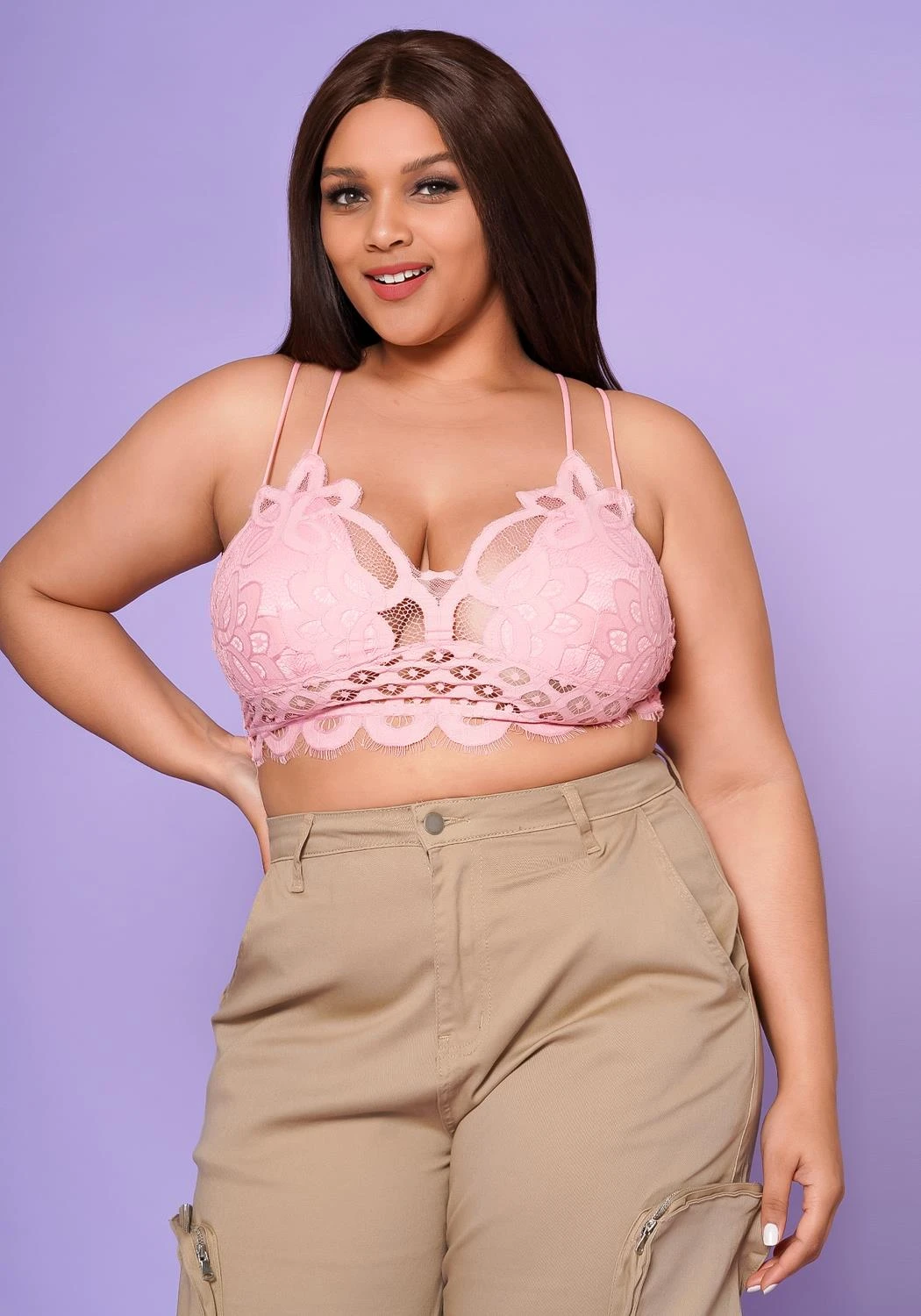 Asoph Plus Size Crochet Cami Crop Top - Image 3