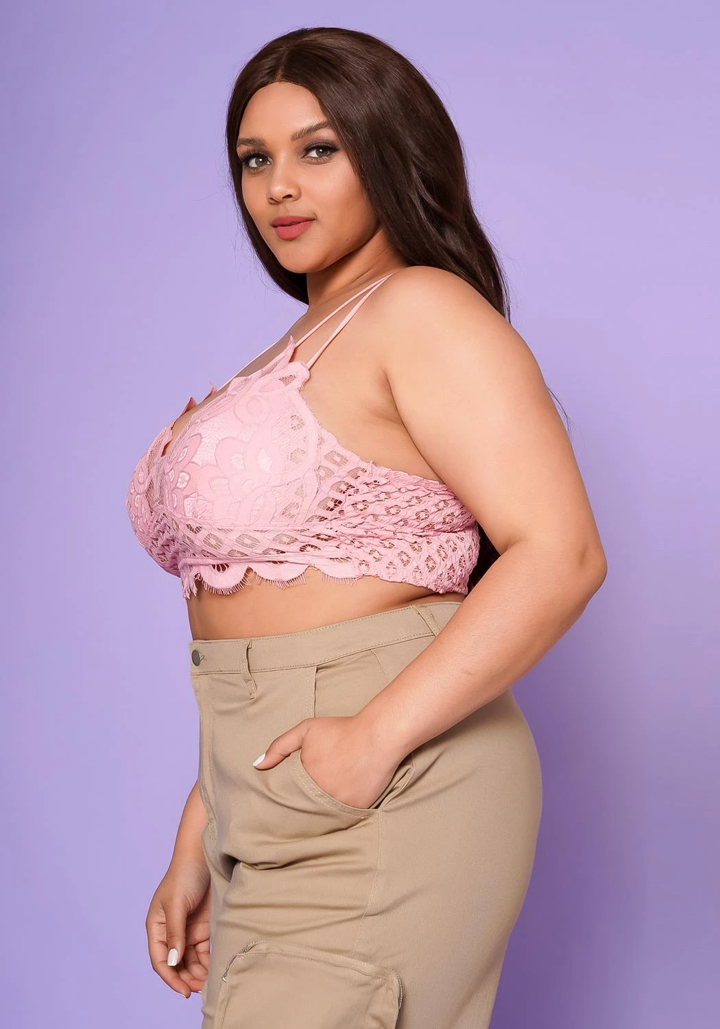 Asoph Plus Size Crochet Cami Crop Top - Image 4