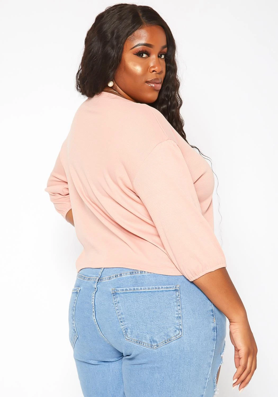 Asoph Plus Size Relaxed Fit Crew Neck Top - Image 4