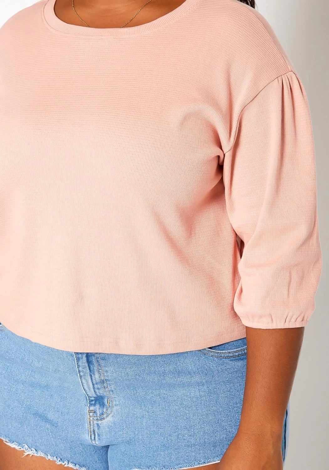 Asoph Plus Size Relaxed Fit Crew Neck Top - Image 5