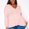 Asoph Plus Size Relaxed Fit Peplum Top
