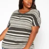 Asoph Plus Size Striped Relaxed Fit Top