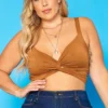 Plus Size Twist Hem Cami Crop Top