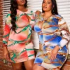 Plus Size Chainlink Print Bodycon Mini Dress