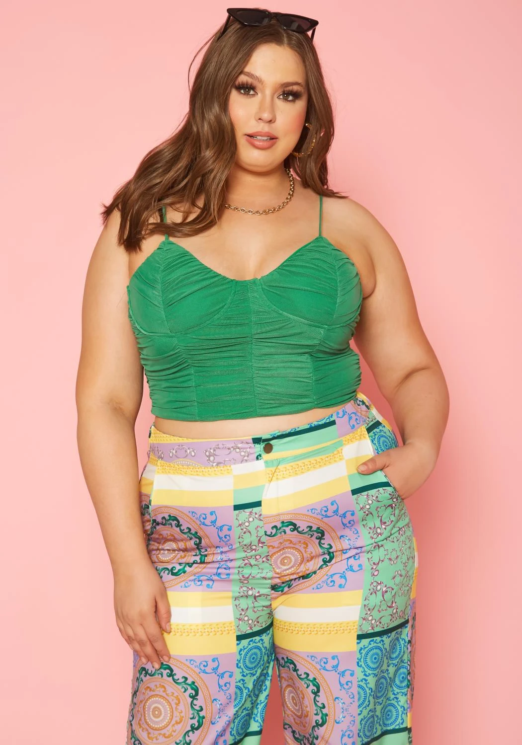 Plus Size Ruched Bustier Cami Top