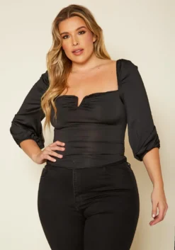 Plus Size Square Neck Top