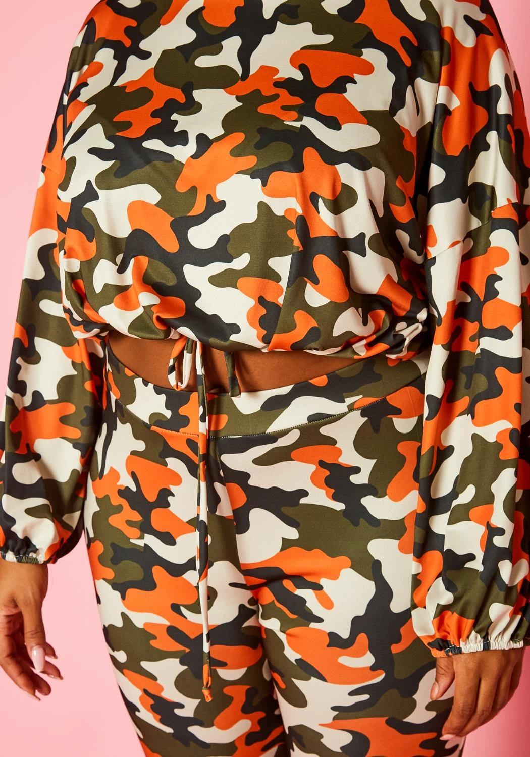 Plus Size Camo Pattern Matching Two Piece Set - Image 6